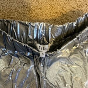 Tibi Metallic Nylon pull on wilt jogger
